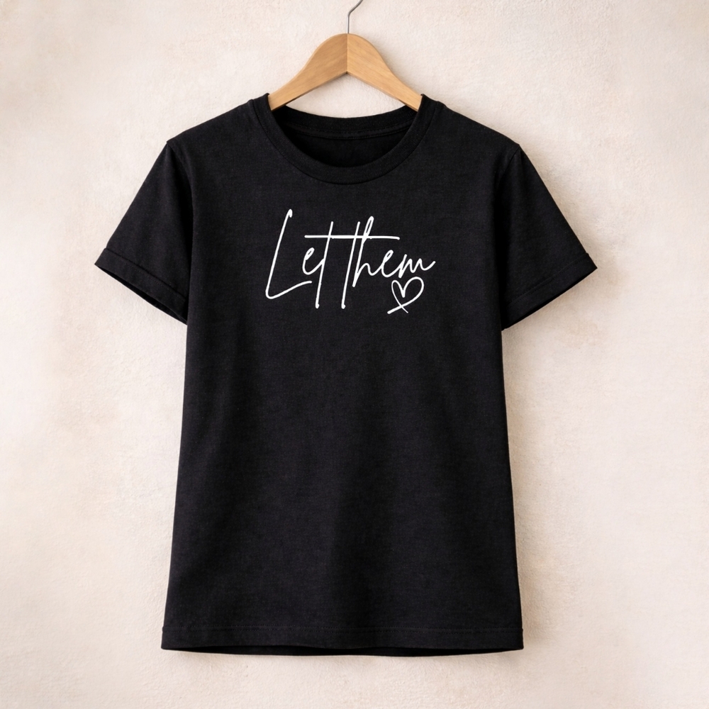 Black Graphic Tee with Inspirational Quote - Picture 2 of 4